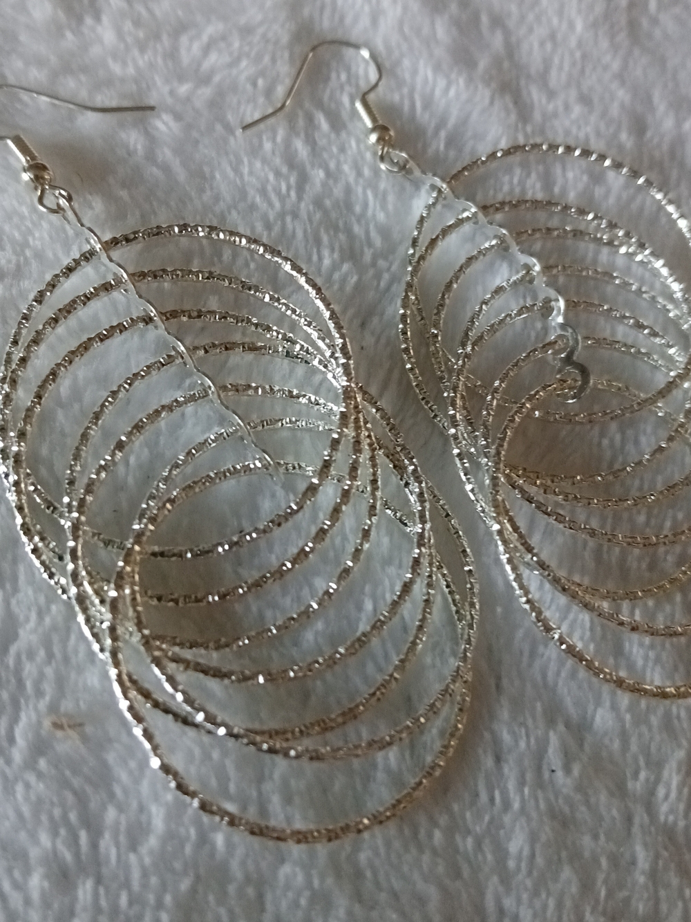 Silver Multi-Hoop Dangle Earrings - GORGEOUS! - Picture 3 of 3